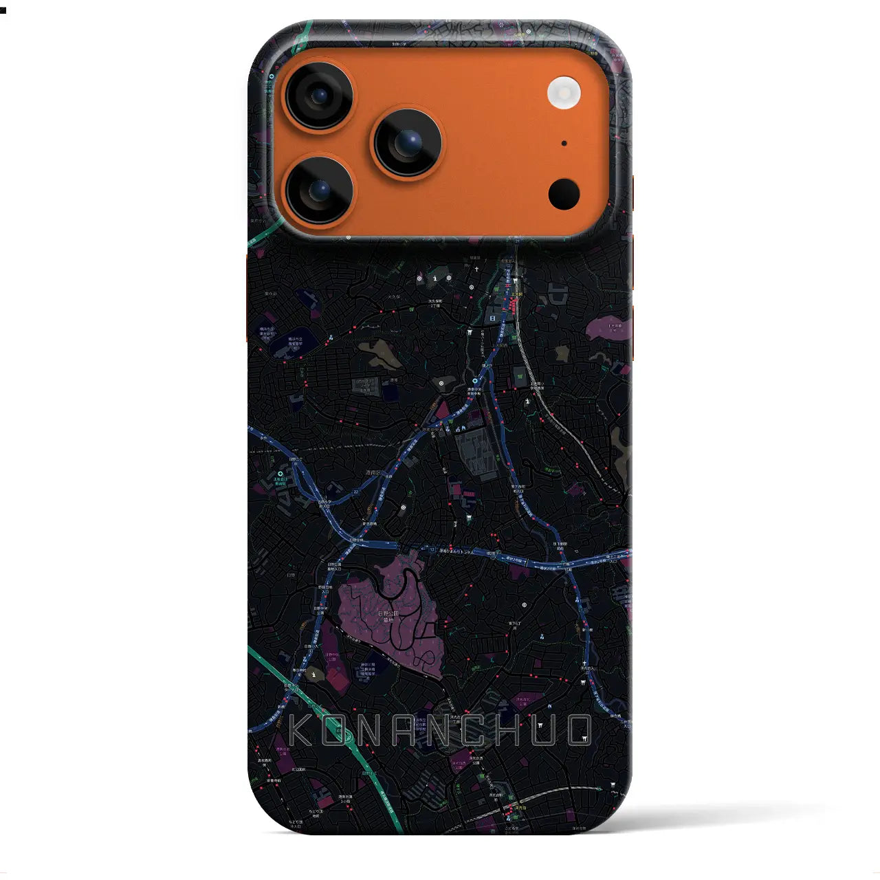 【港南中央（神奈川県）】地図柄iPhoneケース（バックカバータイプ）