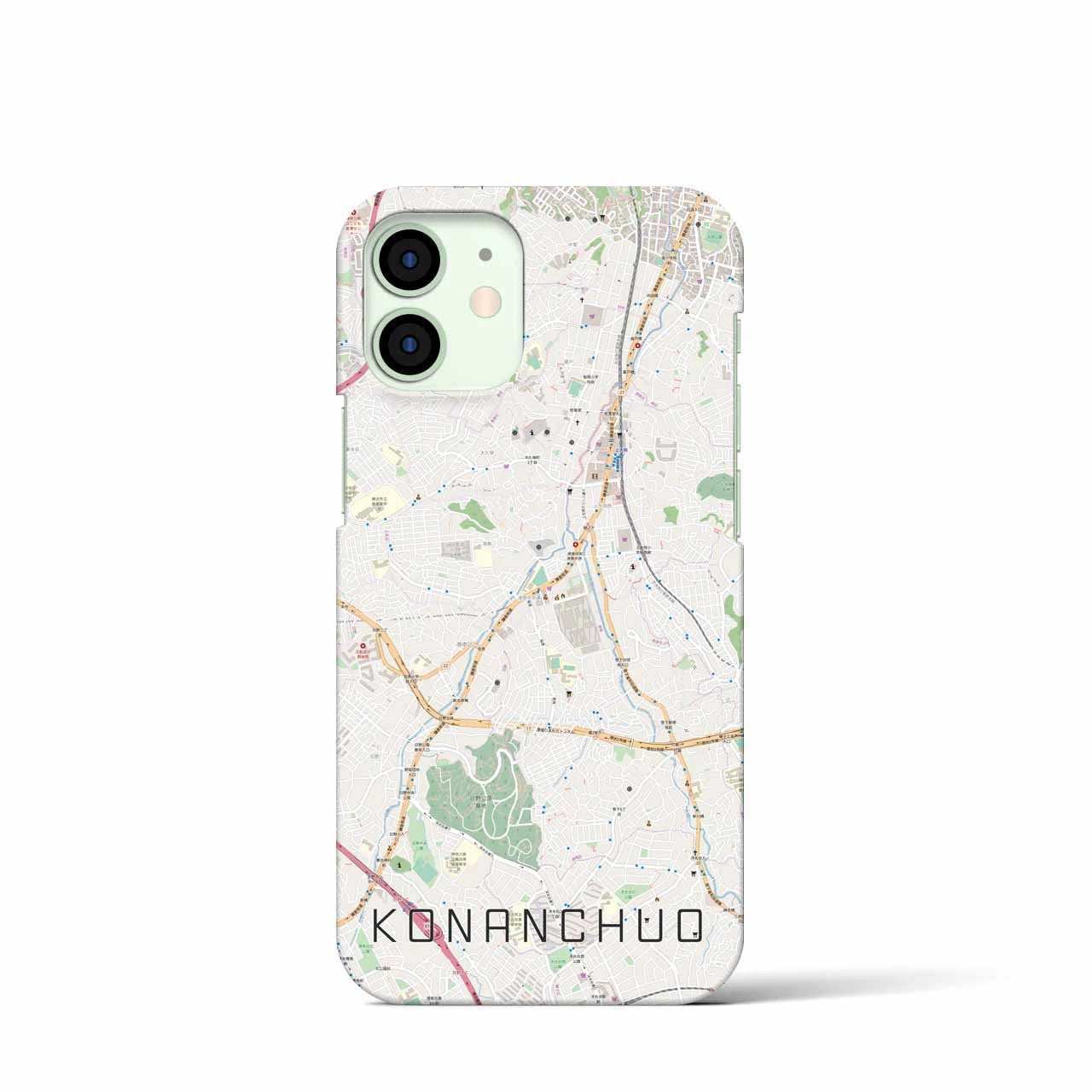 【港南中央（神奈川県）】地図柄iPhoneケース（バックカバータイプ）