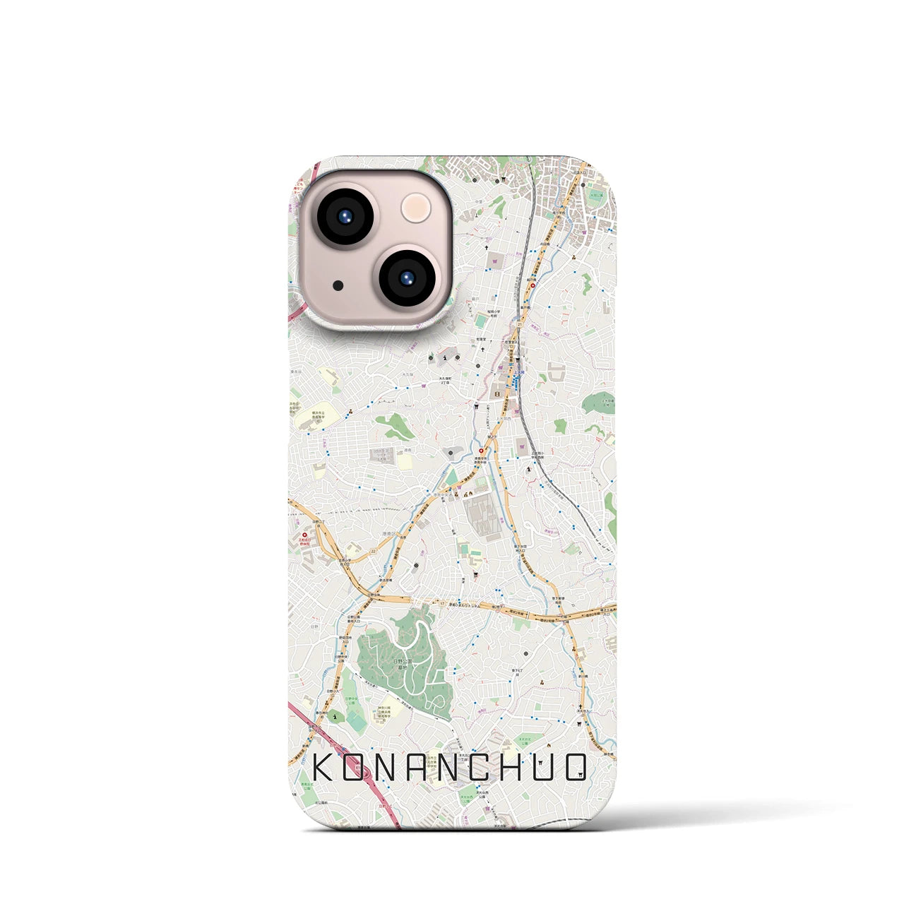 【港南中央（神奈川県）】地図柄iPhoneケース（バックカバータイプ）