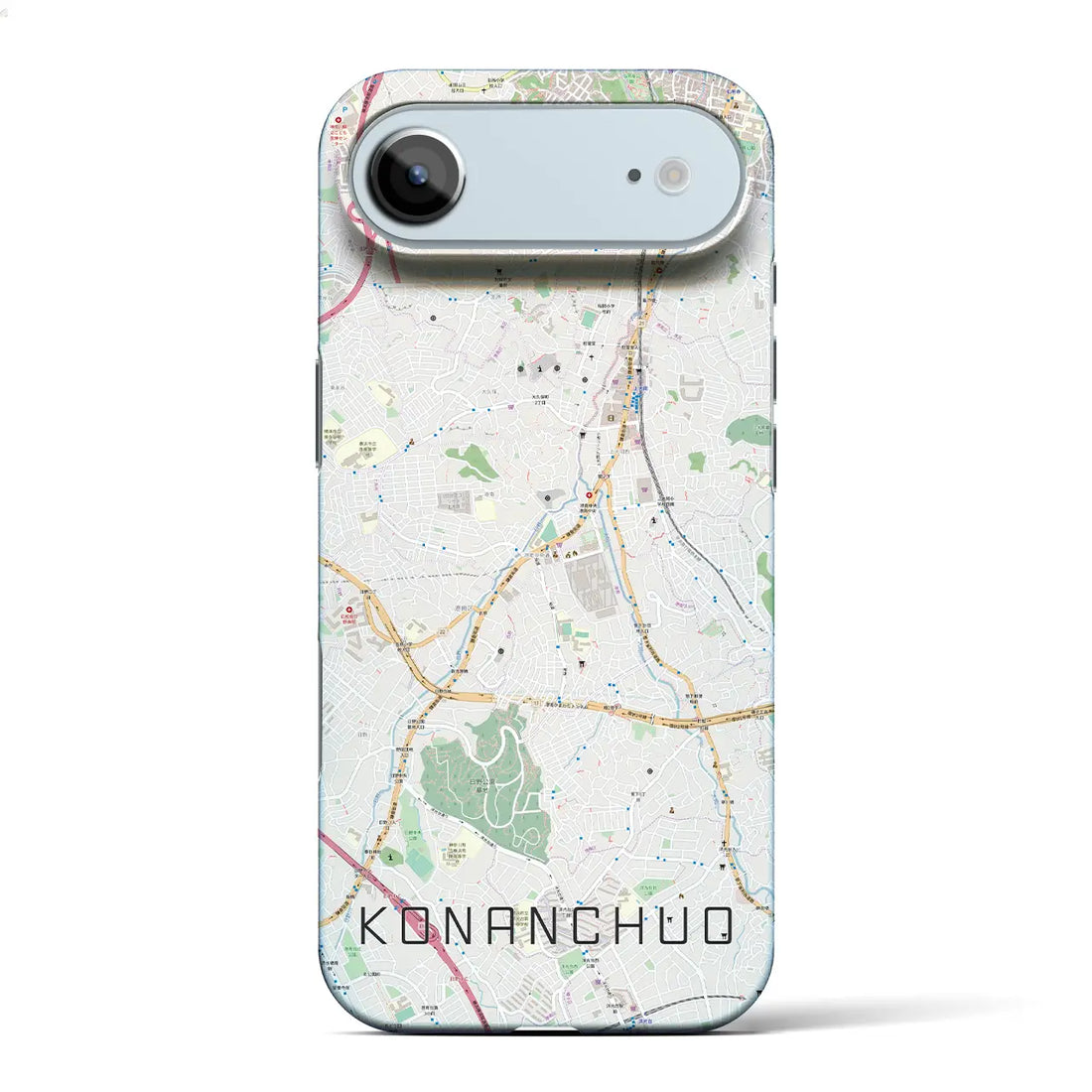 【港南中央（神奈川県）】地図柄iPhoneケース（バックカバータイプ）ブラック・iPhone 17 Pro Max 用