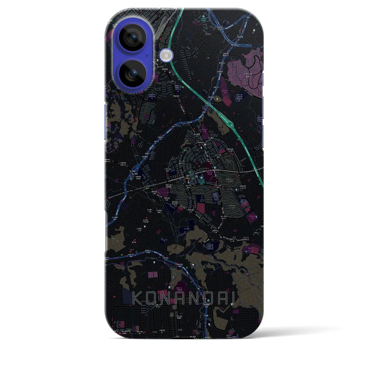 【港南台（神奈川県）】地図柄iPhoneケース（バックカバータイプ）