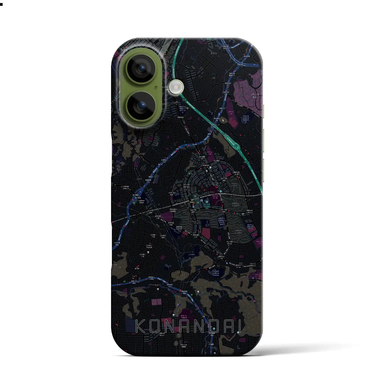 【港南台（神奈川県）】地図柄iPhoneケース（バックカバータイプ）