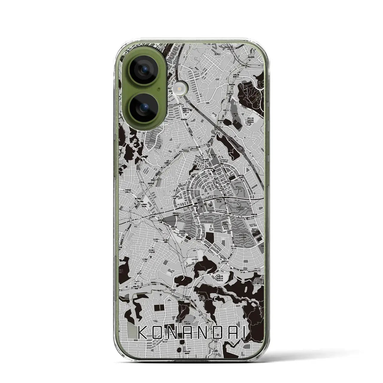 【港南台（神奈川県）】地図柄iPhoneケース（クリアタイプ）