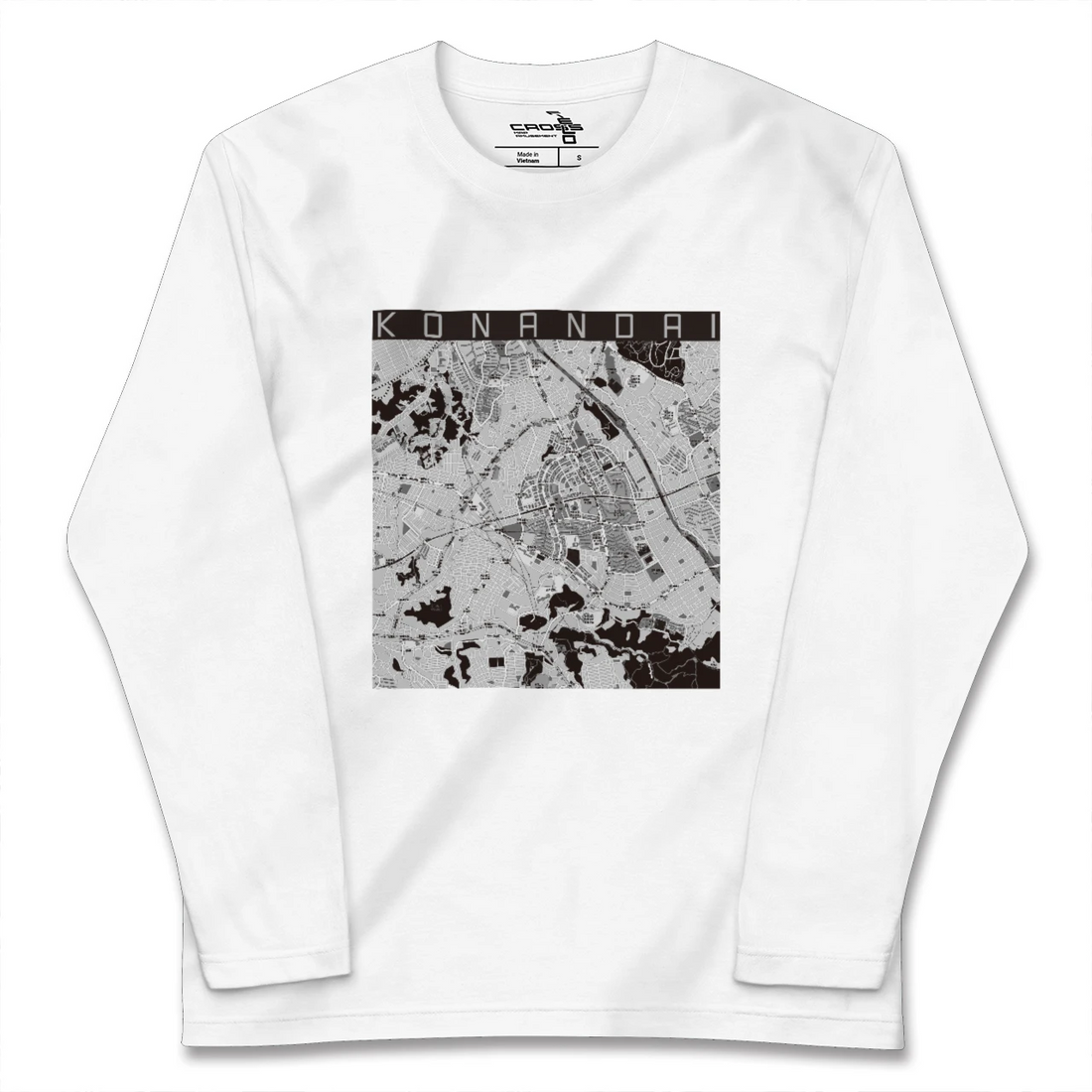 【港南台（神奈川県）】地図柄ロングスリーブTシャツ