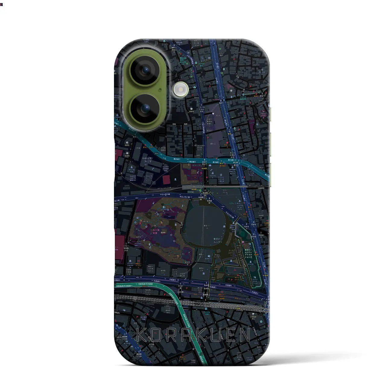 【後楽園（東京都）】地図柄iPhoneケース（バックカバータイプ）