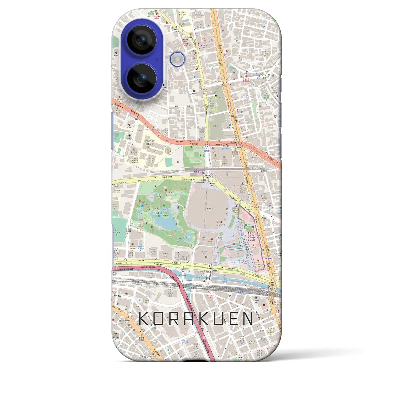 【後楽園（東京都）】地図柄iPhoneケース（バックカバータイプ）