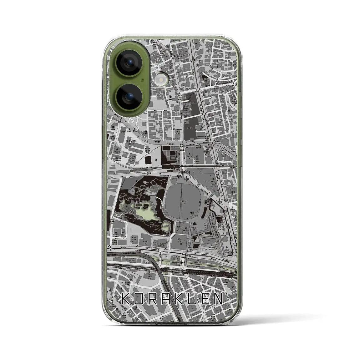 【後楽園(東京都)】地図柄iPhoneケース(クリアタイプ)モノトーン・iPhone 17 Pro Max 用