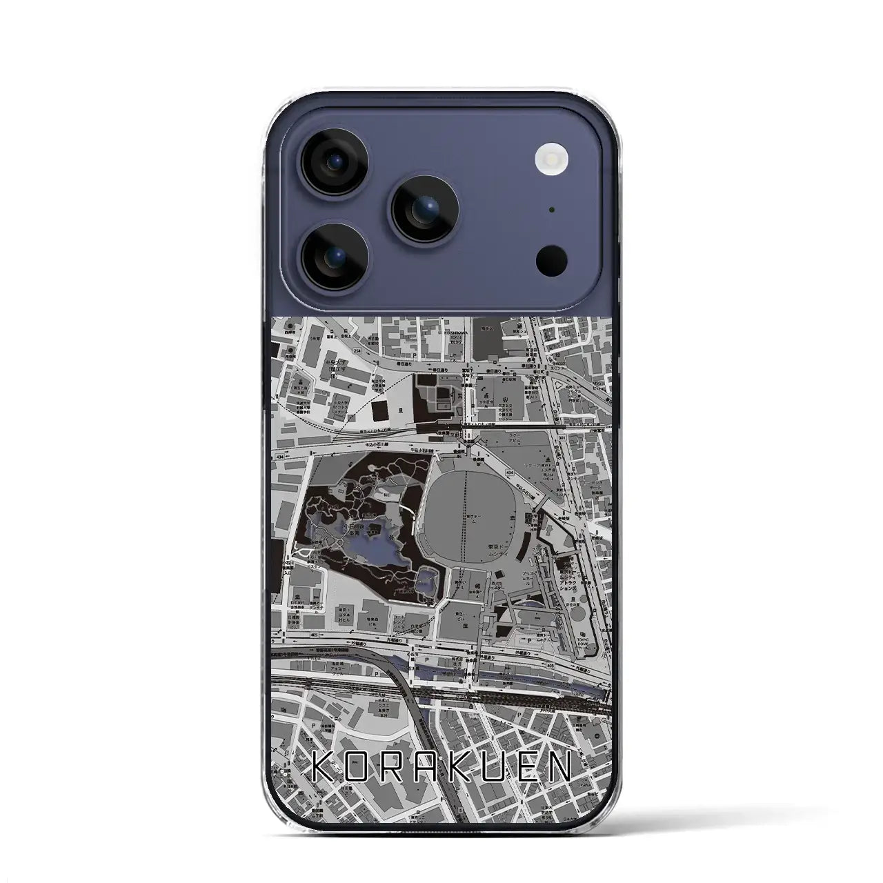 【後楽園（東京都）】地図柄iPhoneケース（クリアタイプ）