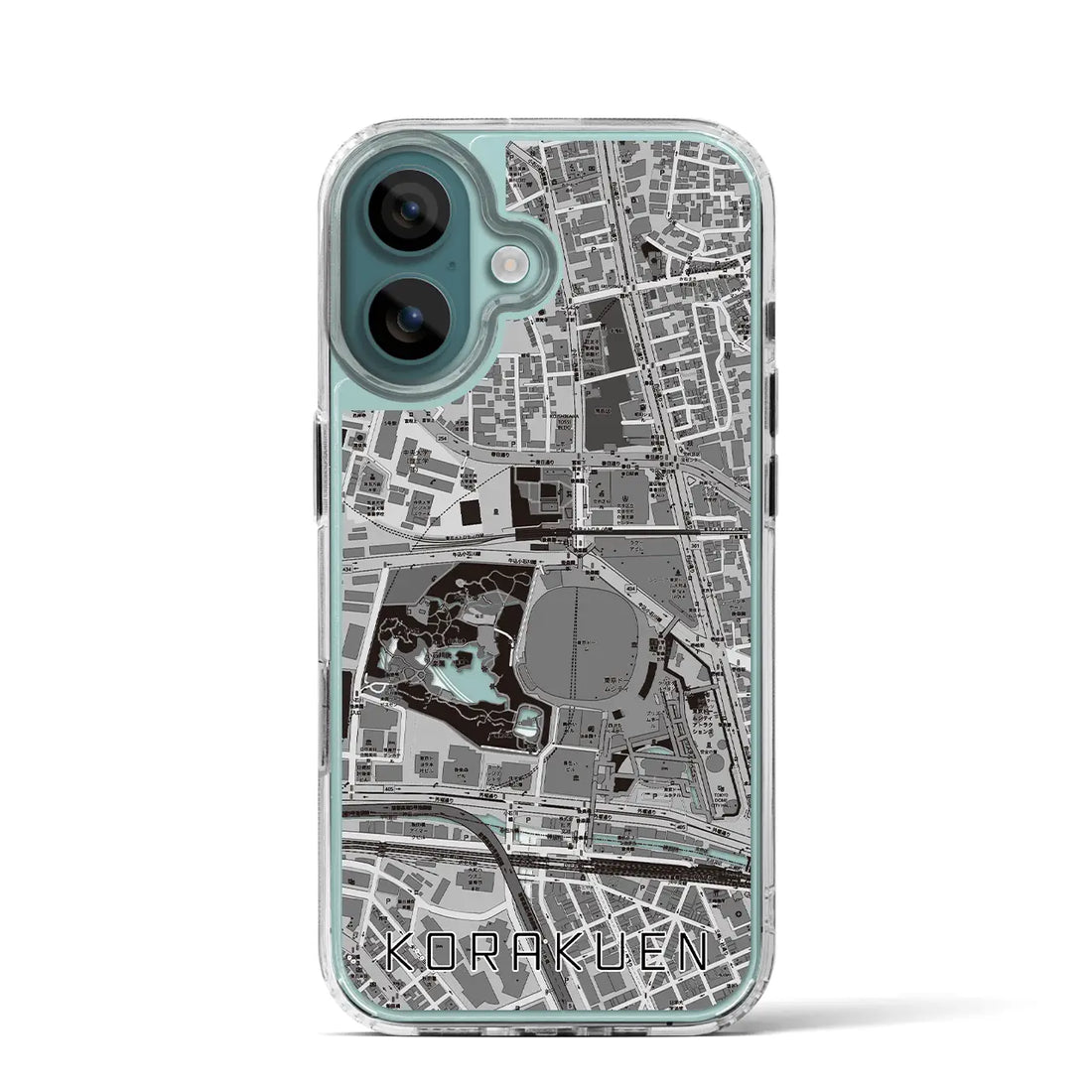 【後楽園（東京都）】地図柄iPhoneケース（MagSafeタイプ）モノトーン・iPhone 16 Pro 用