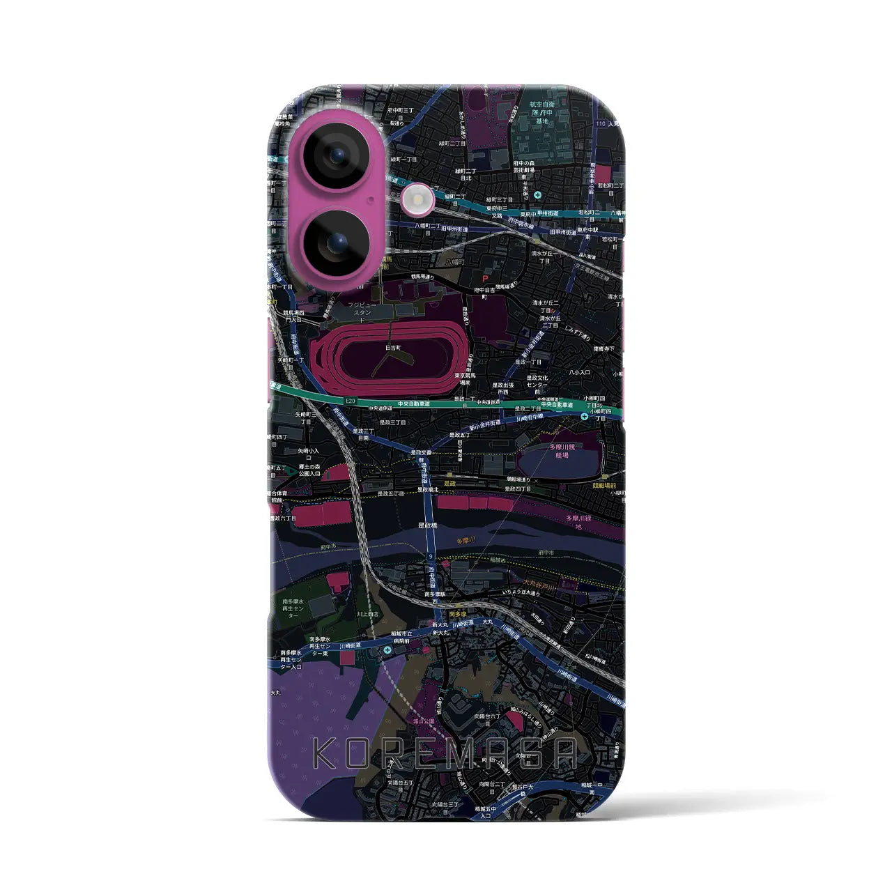 【是政（東京都）】地図柄iPhoneケース（バックカバータイプ）