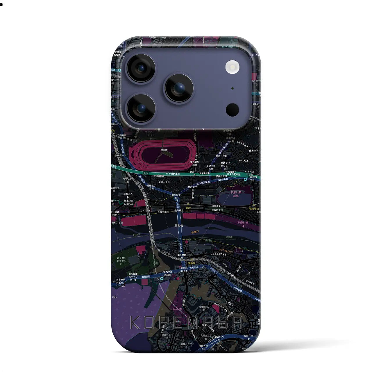 【是政（東京都）】地図柄iPhoneケース（バックカバータイプ）