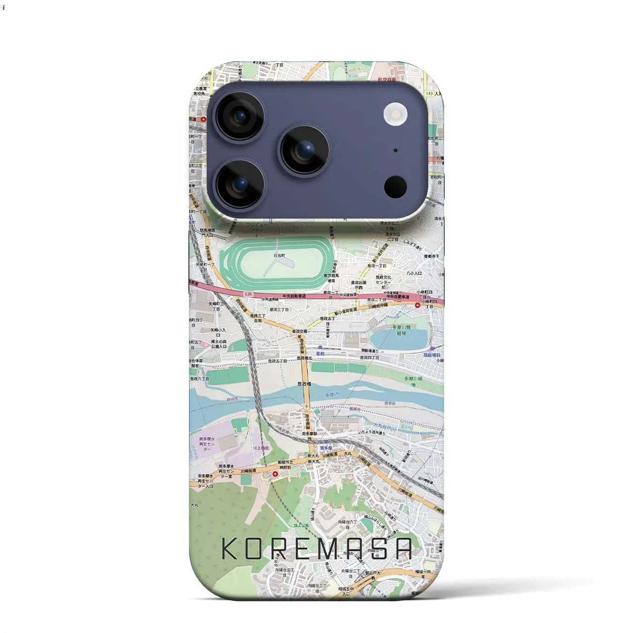 【是政（東京都）】地図柄iPhoneケース（バックカバータイプ）