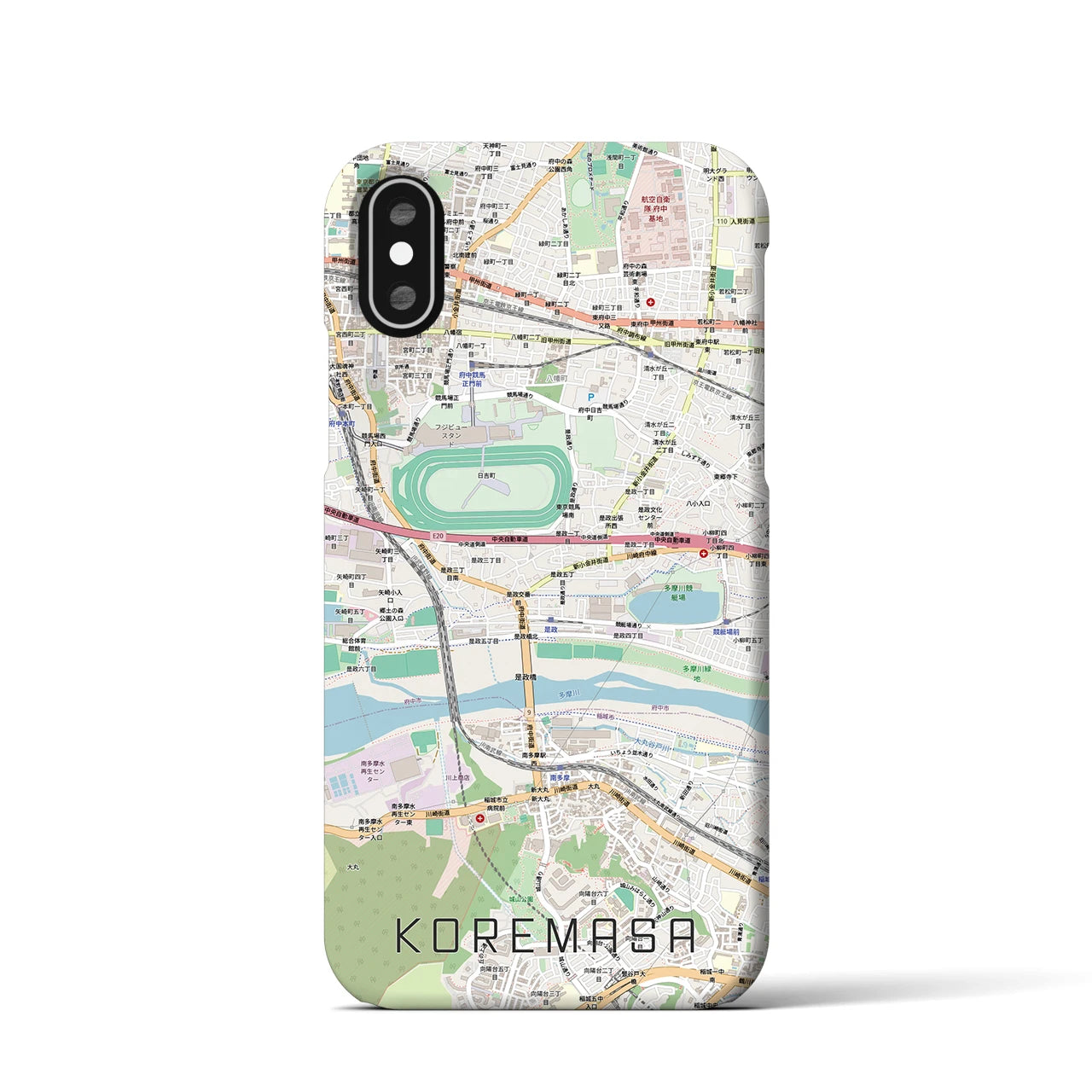 【是政】地図柄iPhoneケース（バックカバータイプ・ナチュラル）iPhone XS / X 用