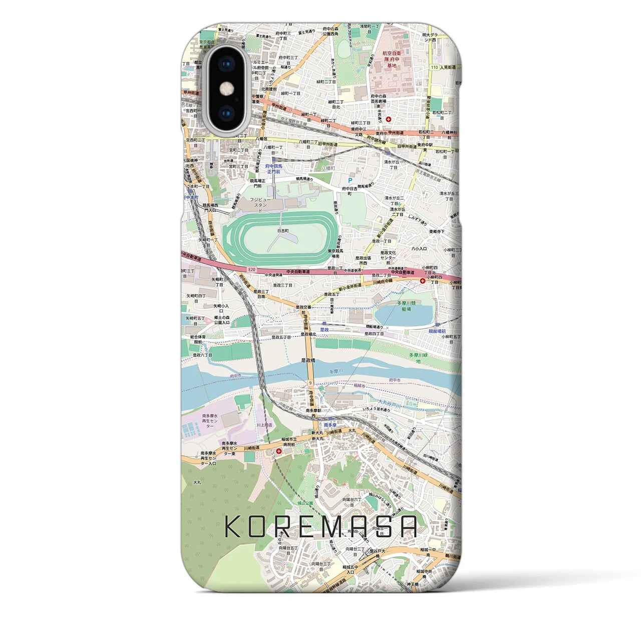 【是政】地図柄iPhoneケース（バックカバータイプ・ナチュラル）iPhone XS Max 用