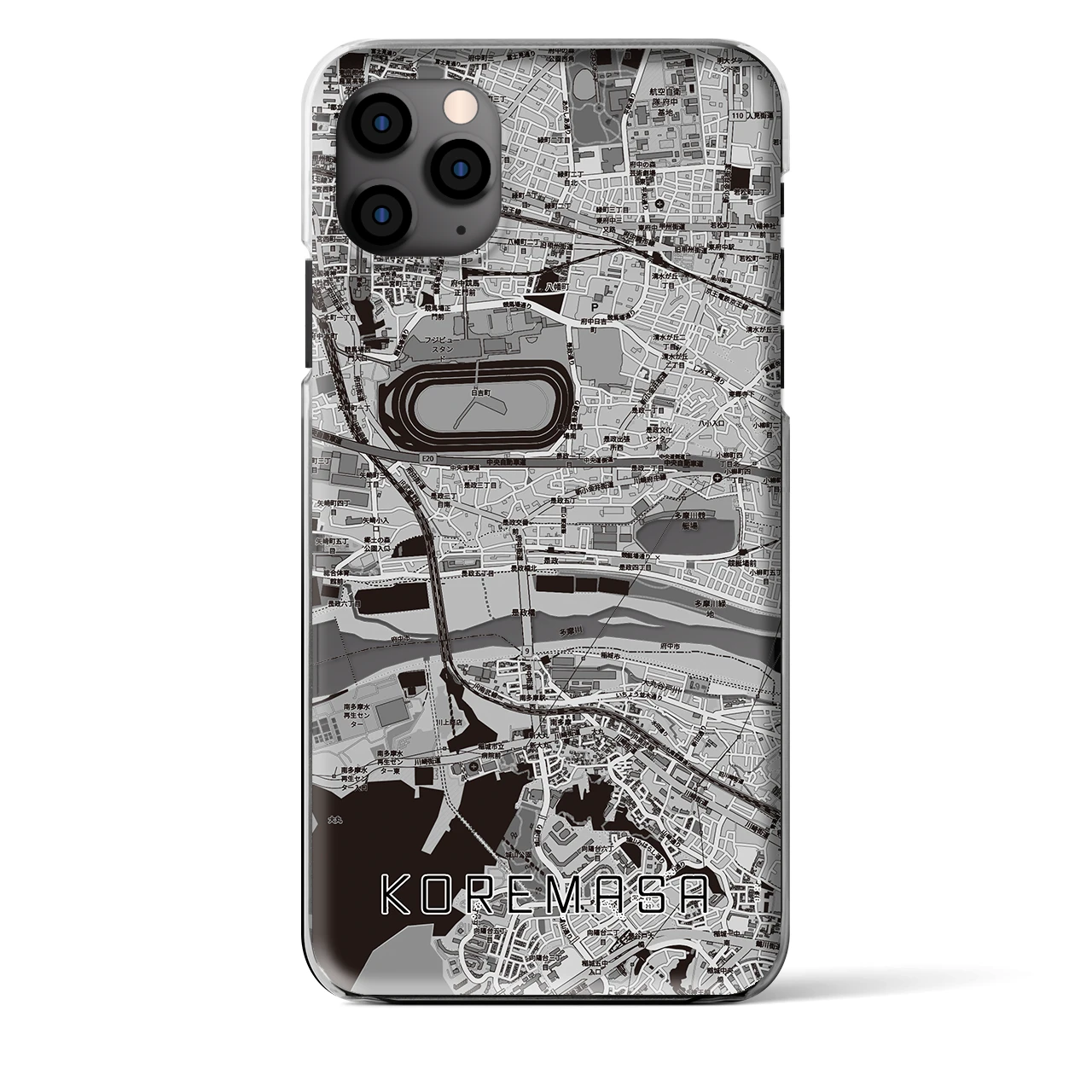【是政（東京都）】地図柄iPhoneケース（クリアタイプ）