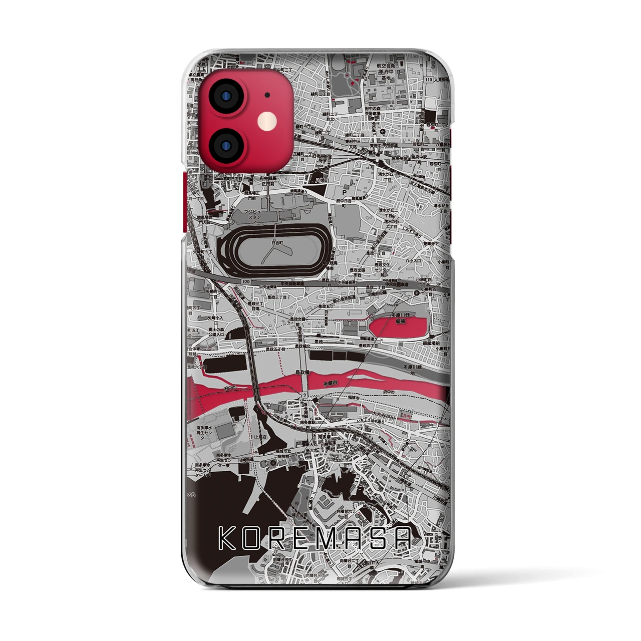 【是政（東京都）】地図柄iPhoneケース（クリアタイプ）
