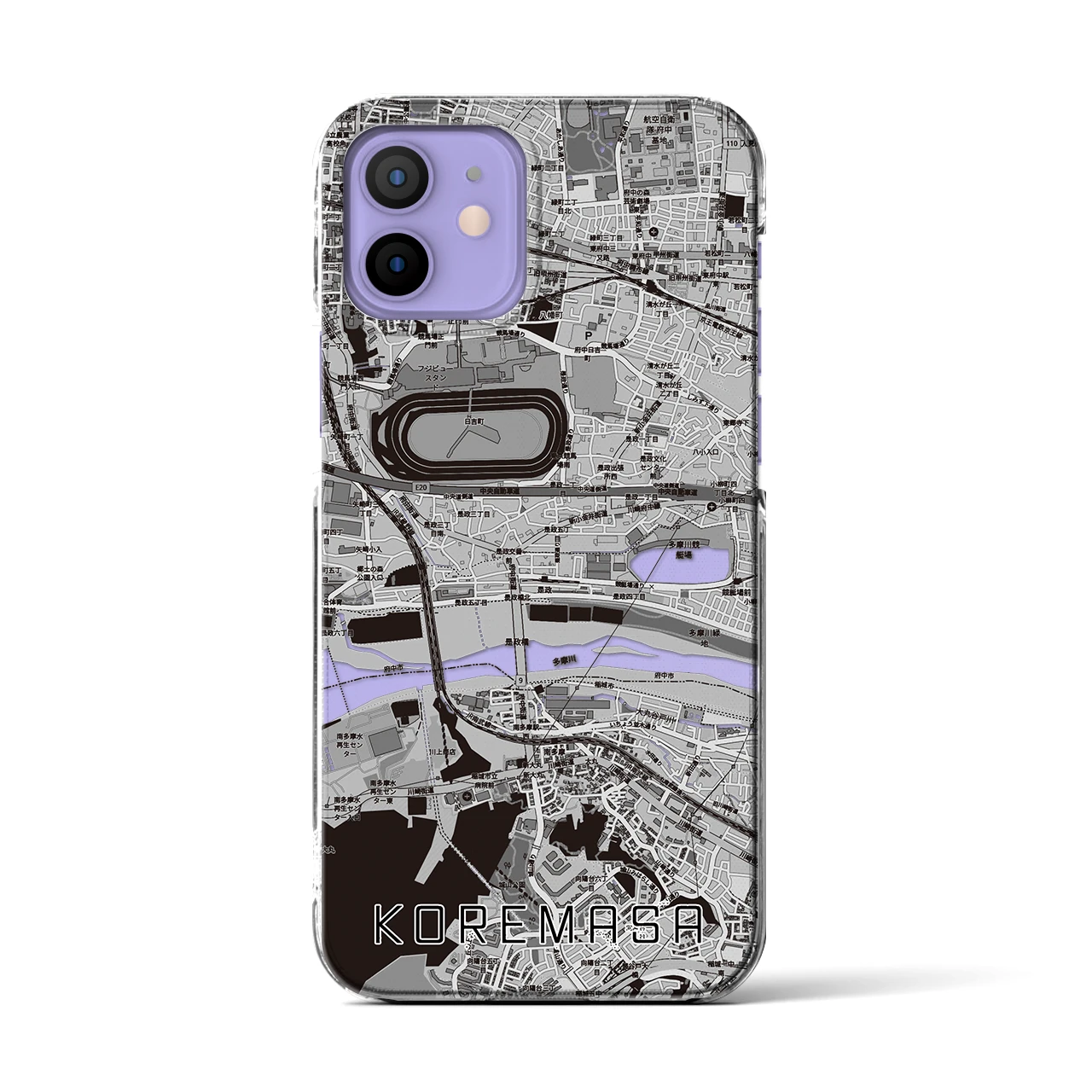 【是政（東京都）】地図柄iPhoneケース（クリアタイプ）