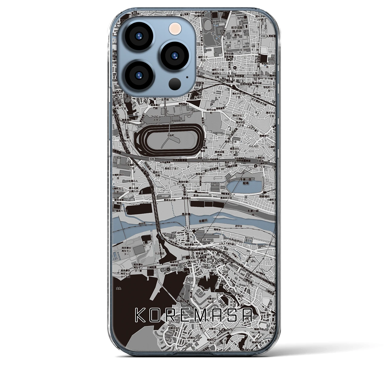 【是政（東京都）】地図柄iPhoneケース（クリアタイプ）