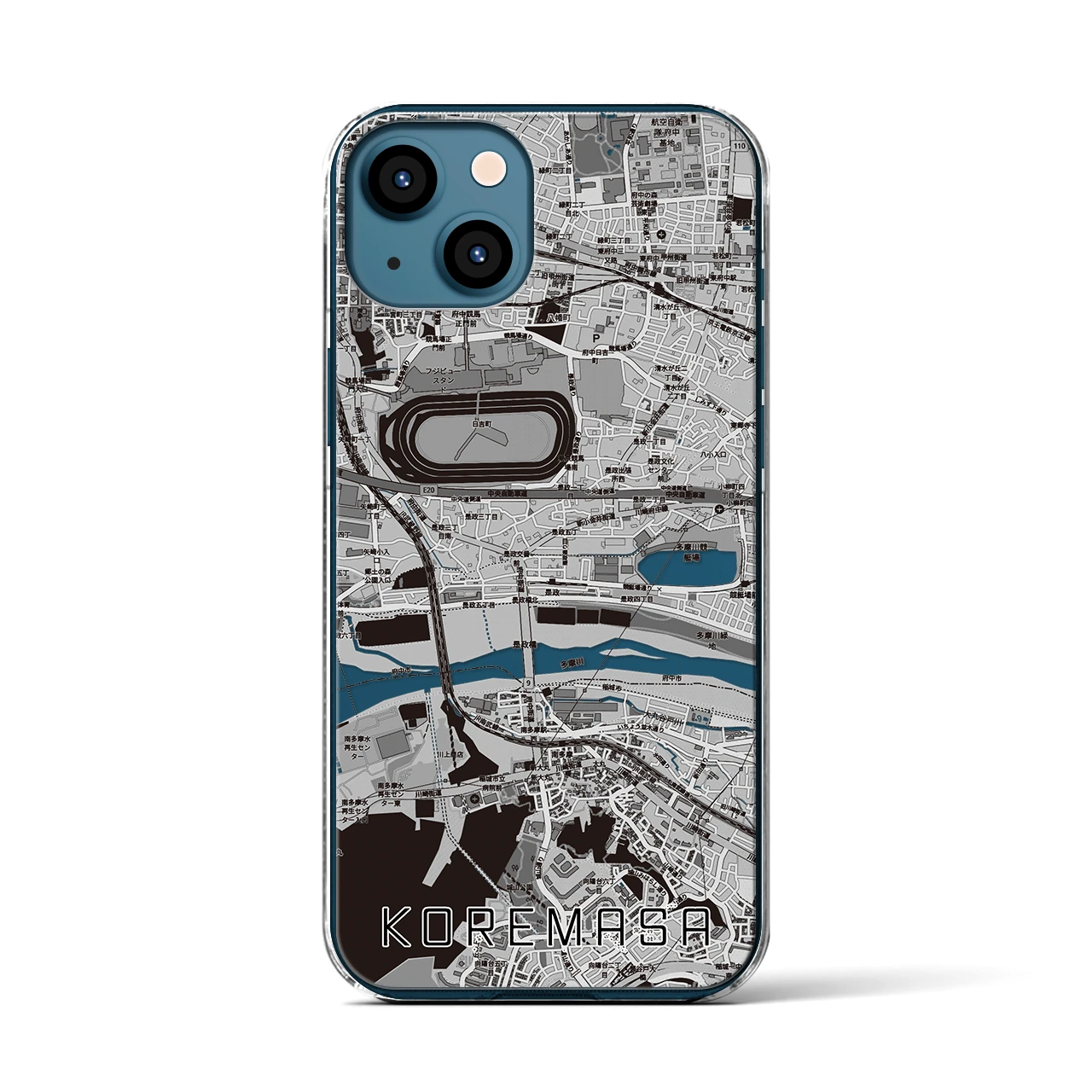 【是政（東京都）】地図柄iPhoneケース（クリアタイプ）