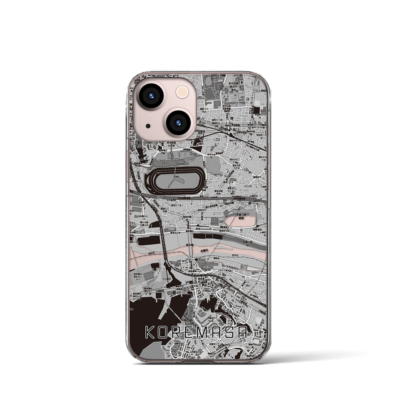 【是政（東京都）】地図柄iPhoneケース（クリアタイプ）