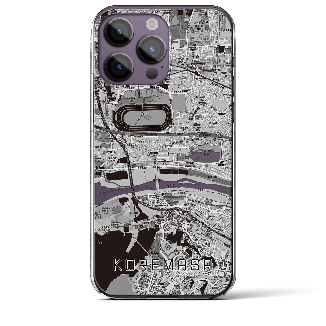 【是政（東京都）】地図柄iPhoneケース（クリアタイプ）