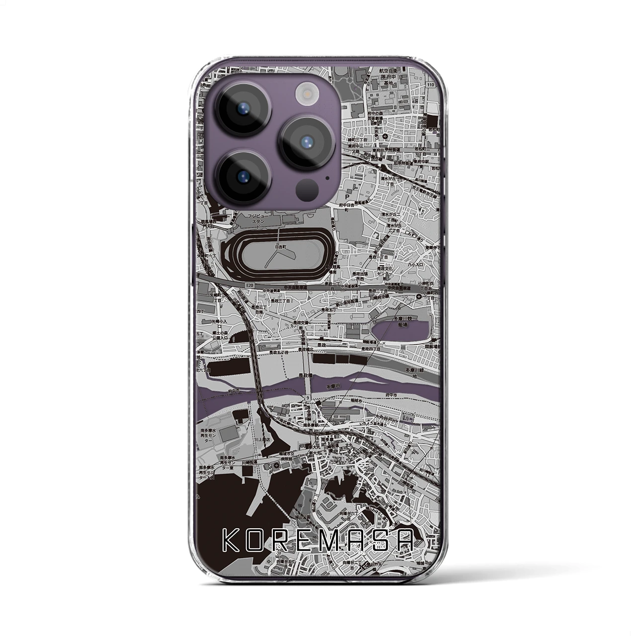 【是政（東京都）】地図柄iPhoneケース（クリアタイプ）