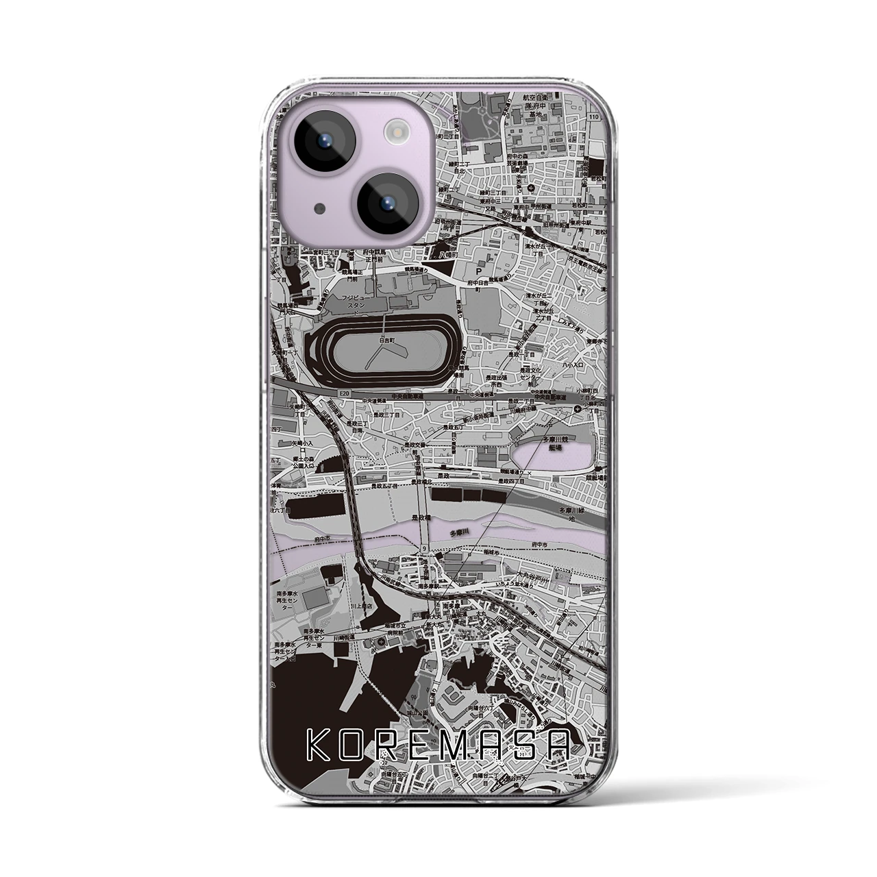 【是政（東京都）】地図柄iPhoneケース（クリアタイプ）