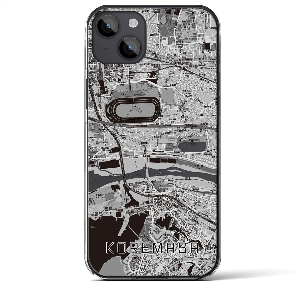 【是政（東京都）】地図柄iPhoneケース（クリアタイプ）