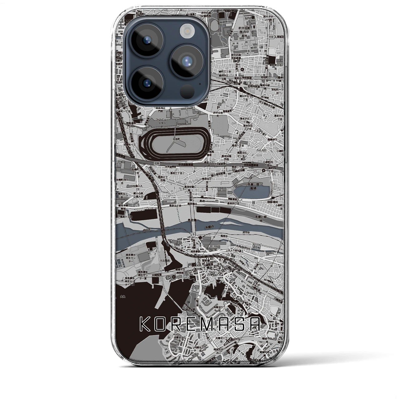 【是政（東京都）】地図柄iPhoneケース（クリアタイプ）