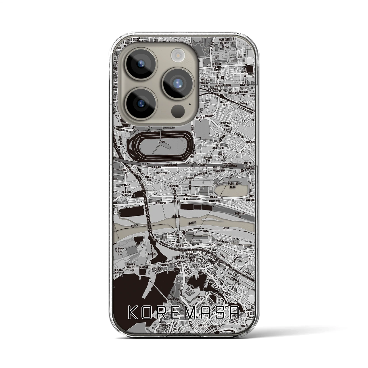 【是政（東京都）】地図柄iPhoneケース（クリアタイプ）