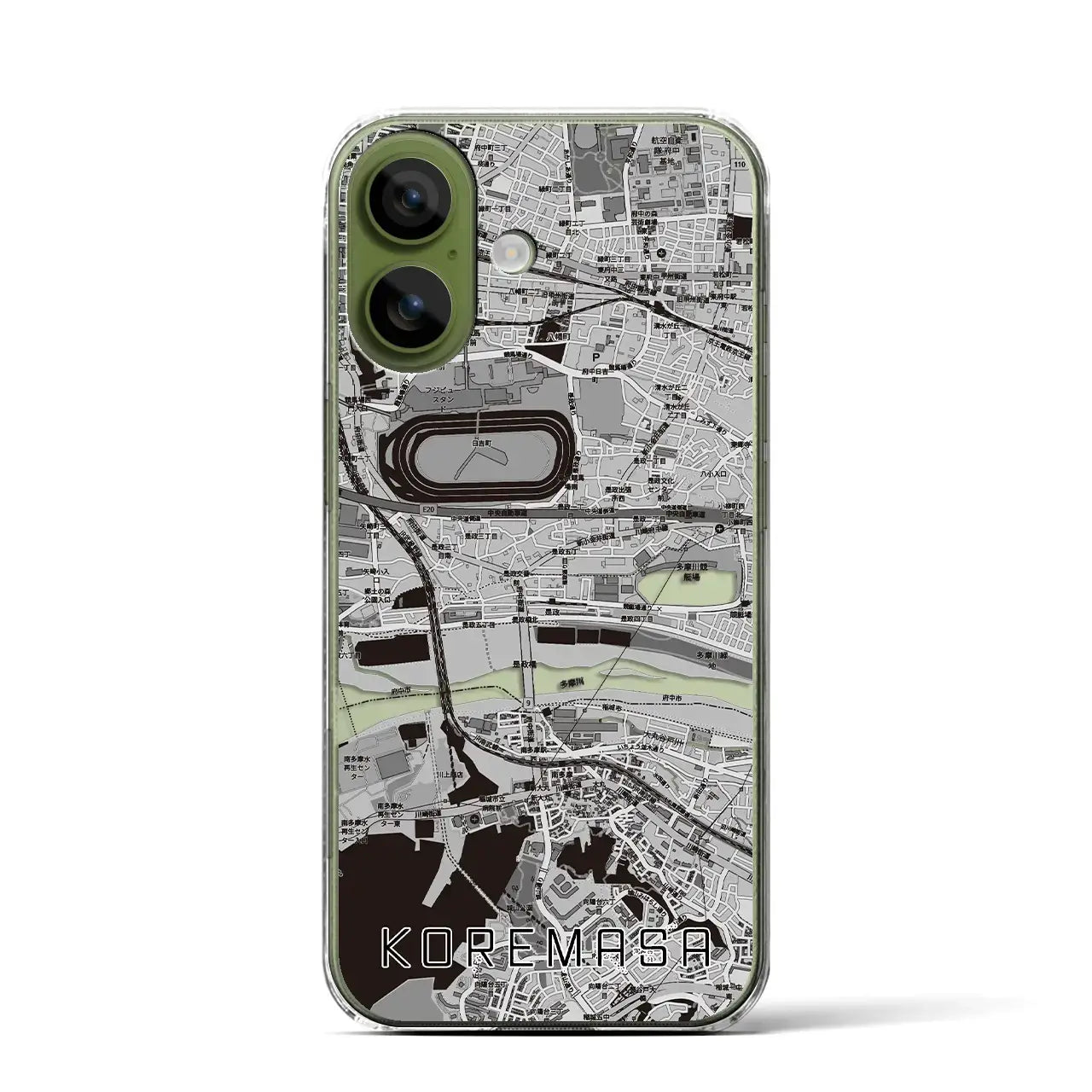 【是政（東京都）】地図柄iPhoneケース（クリアタイプ）