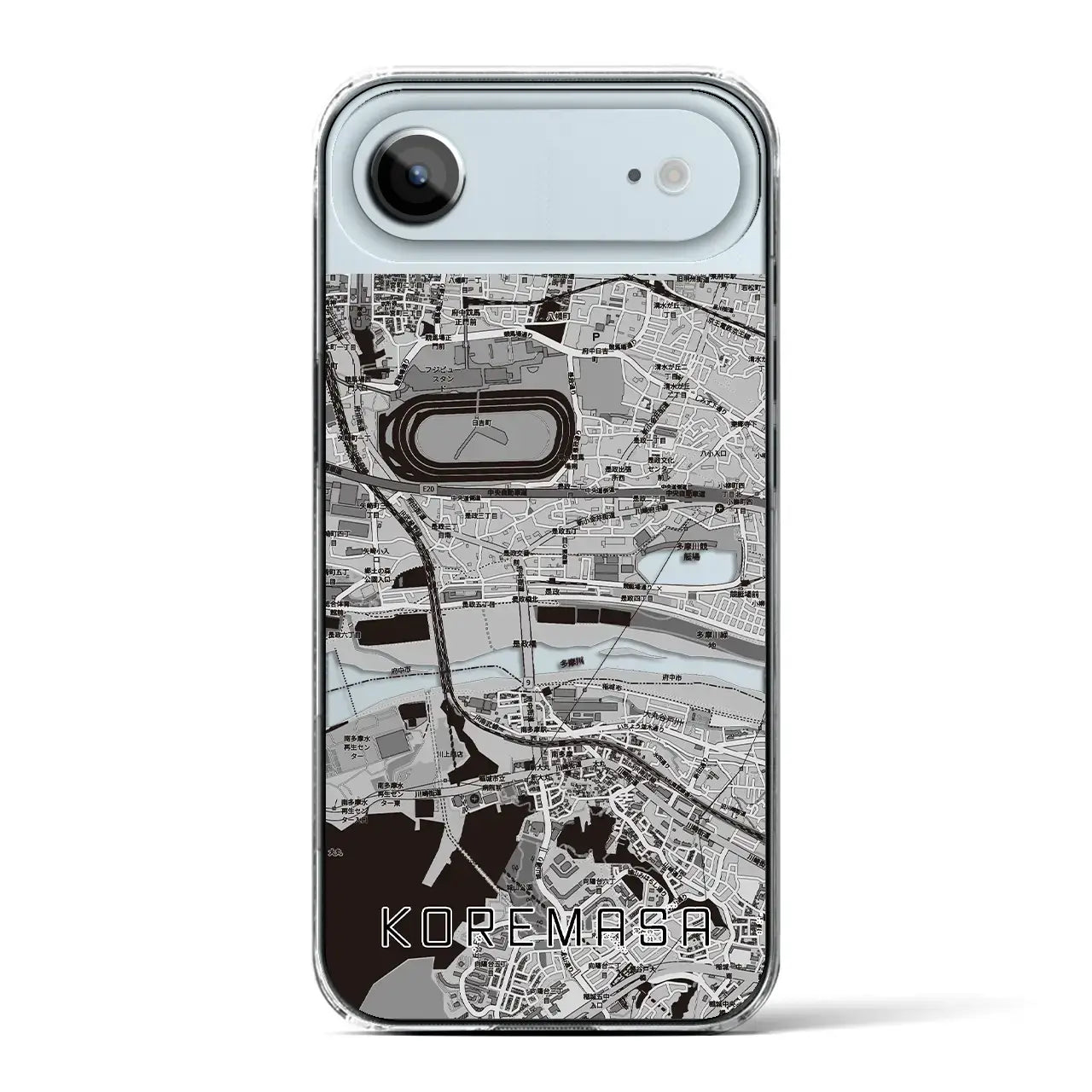 【是政（東京都）】地図柄iPhoneケース（クリアタイプ）