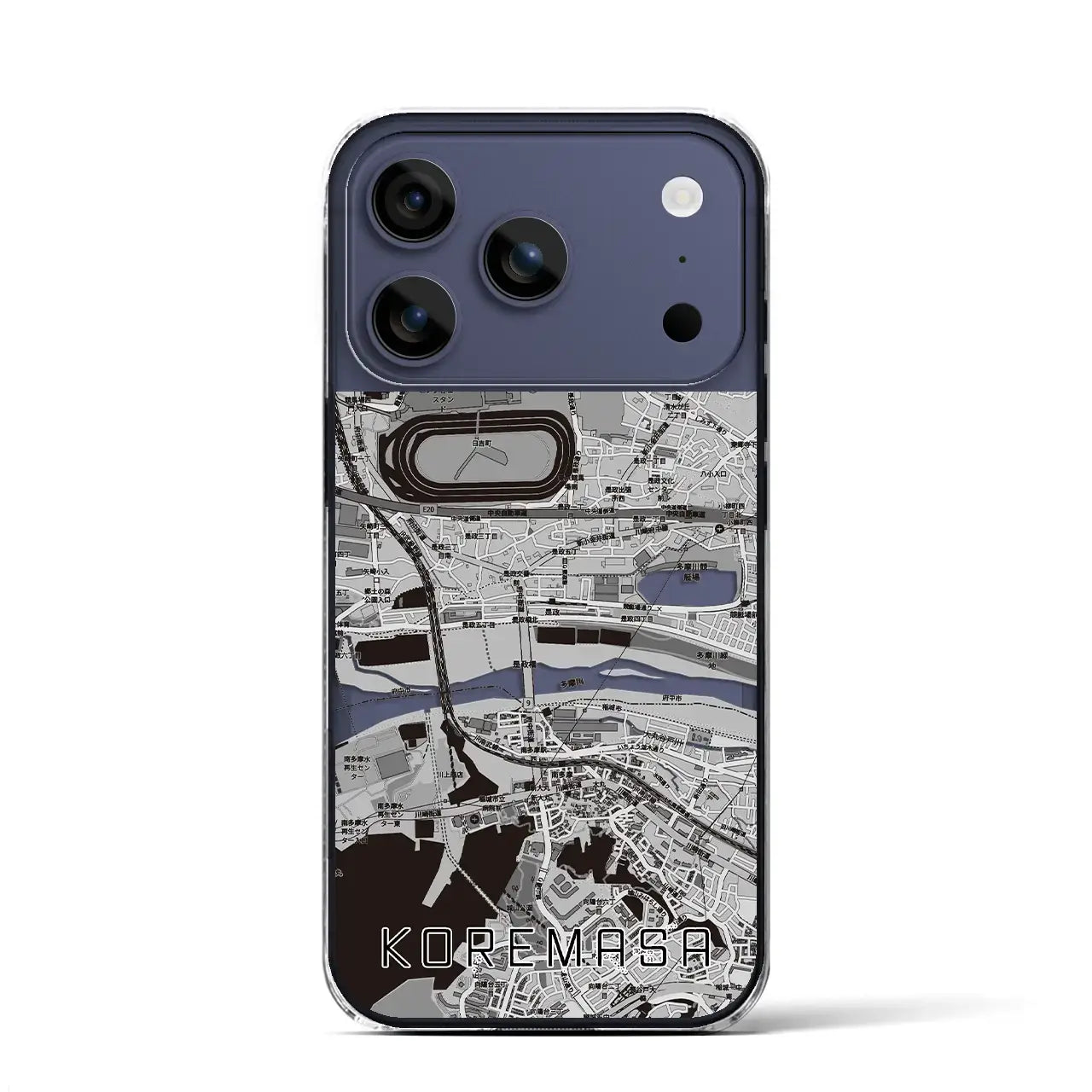 【是政（東京都）】地図柄iPhoneケース（クリアタイプ）