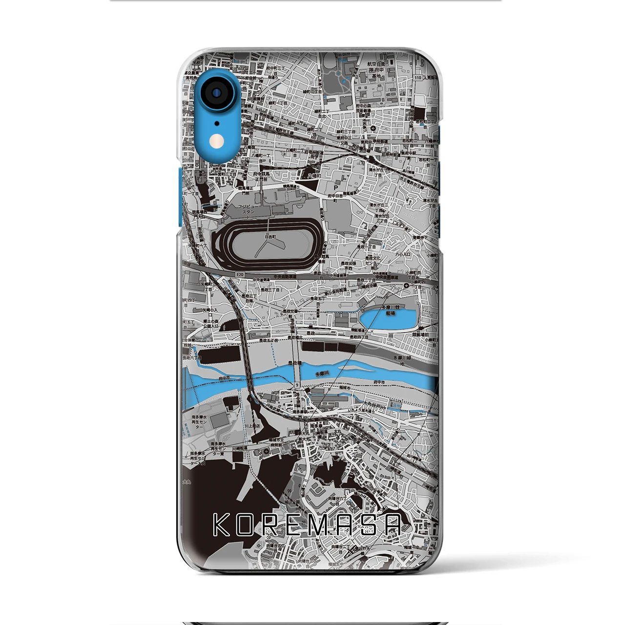 【是政（東京都）】地図柄iPhoneケース（クリアタイプ）