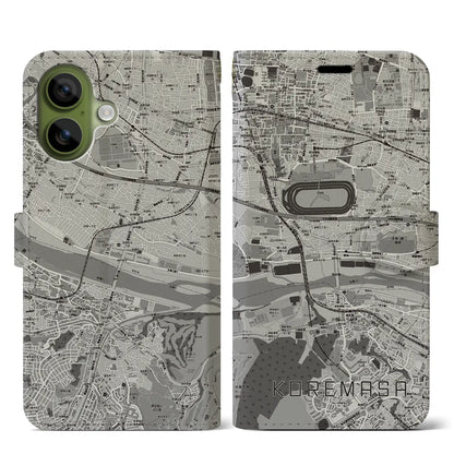 【是政（東京都）】地図柄iPhoneケース（手帳タイプ）