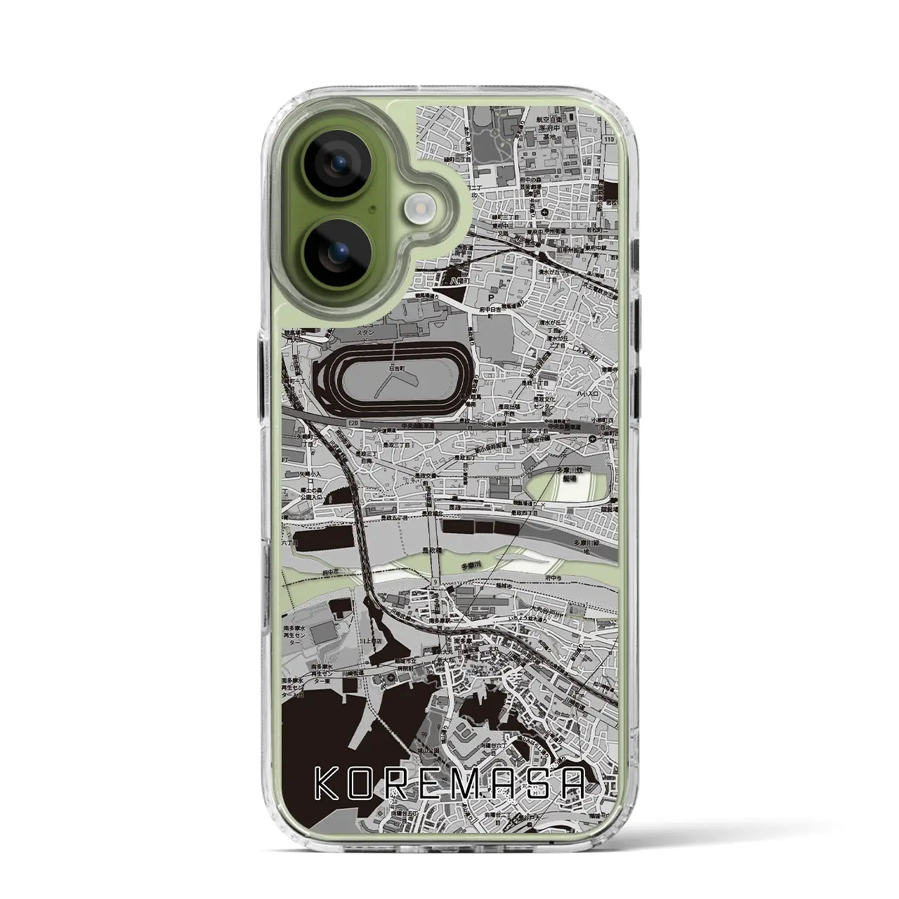 【是政（東京都）】地図柄iPhoneケース（MagSafeタイプ）