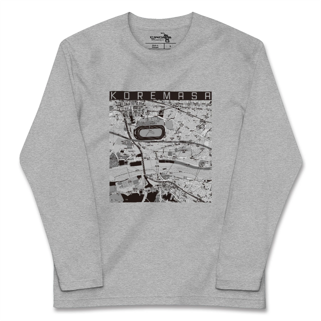 【是政(東京都)】地図柄ロングスリーブTシャツ