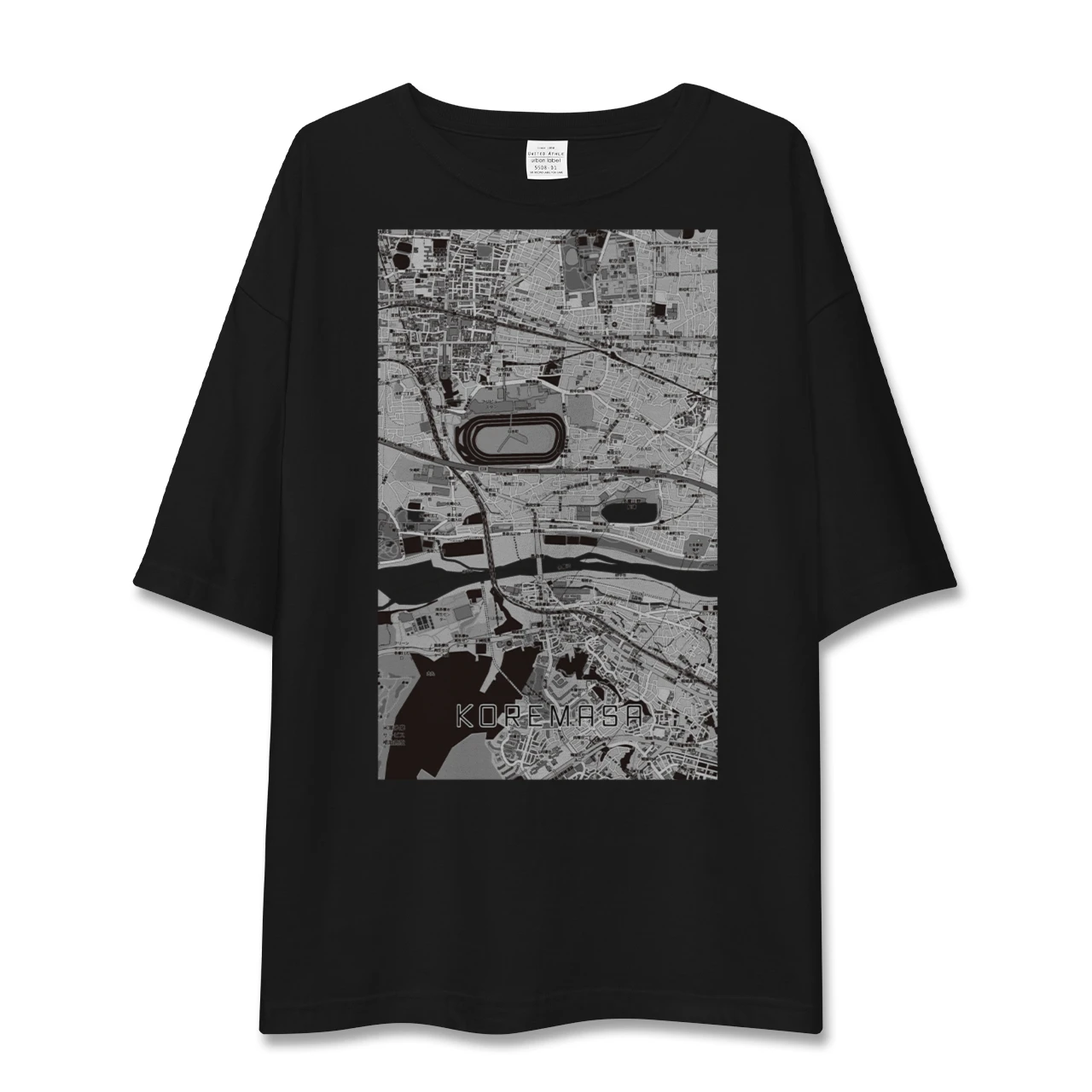 【是政（東京都）】地図柄ビッグシルエットTシャツ