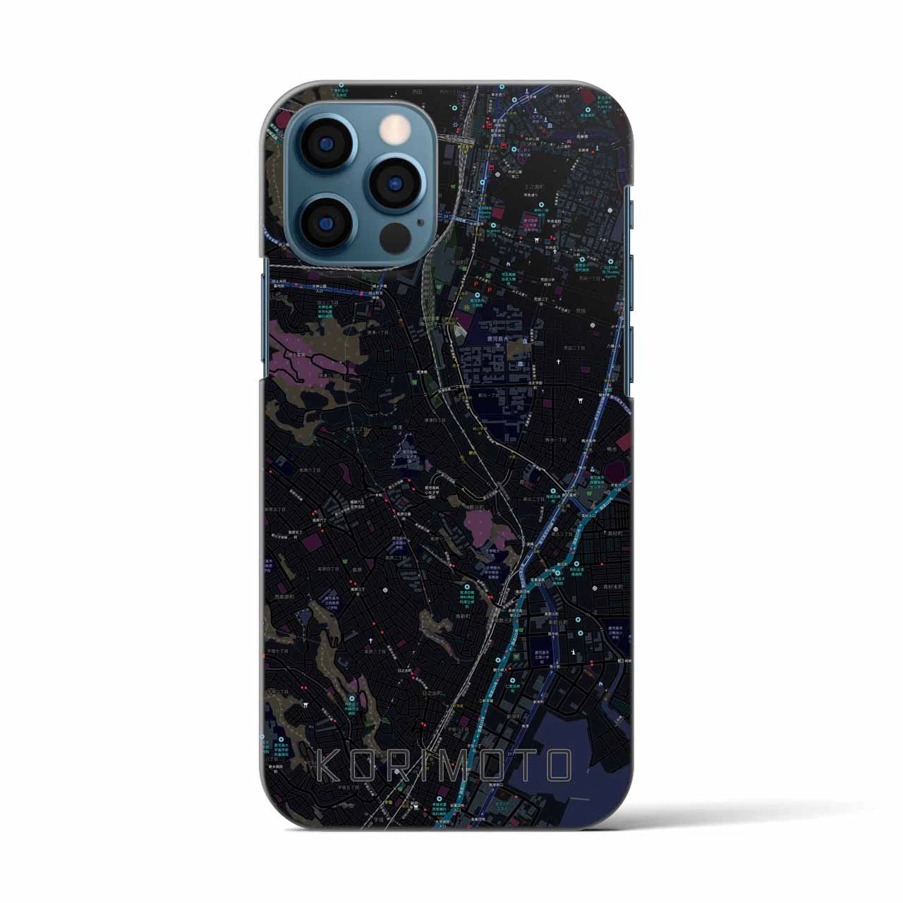 【郡元（鹿児島県）】地図柄iPhoneケース（バックカバータイプ）