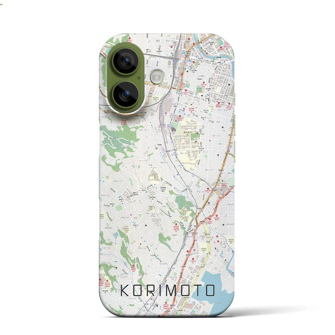 【郡元（鹿児島県）】地図柄iPhoneケース（バックカバータイプ）ナチュラル・iPhone 17 Pro Max 用