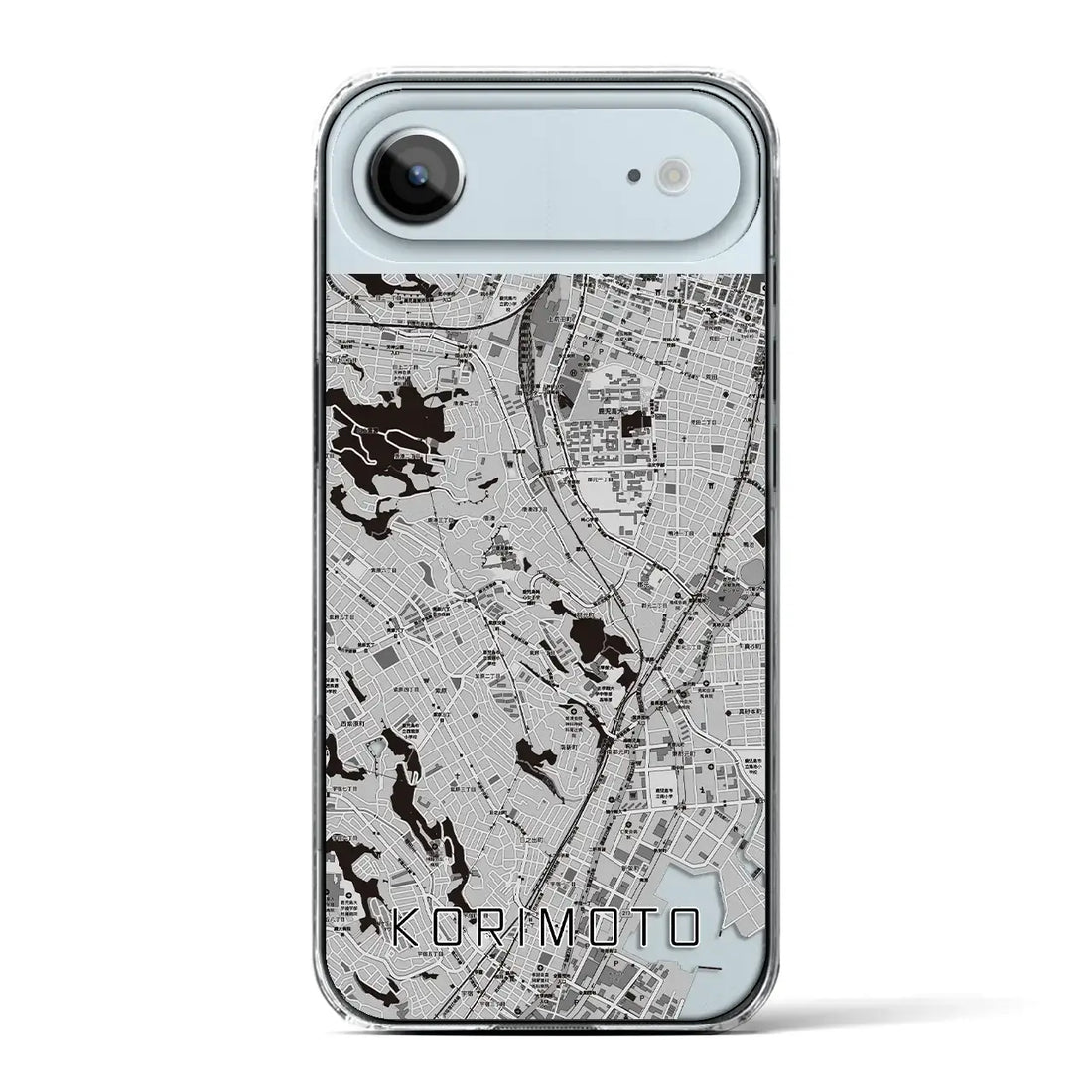 【郡元(鹿児島県)】地図柄iPhoneケース(クリアタイプ)モノトーン・iPhone 17 Pro Max 用