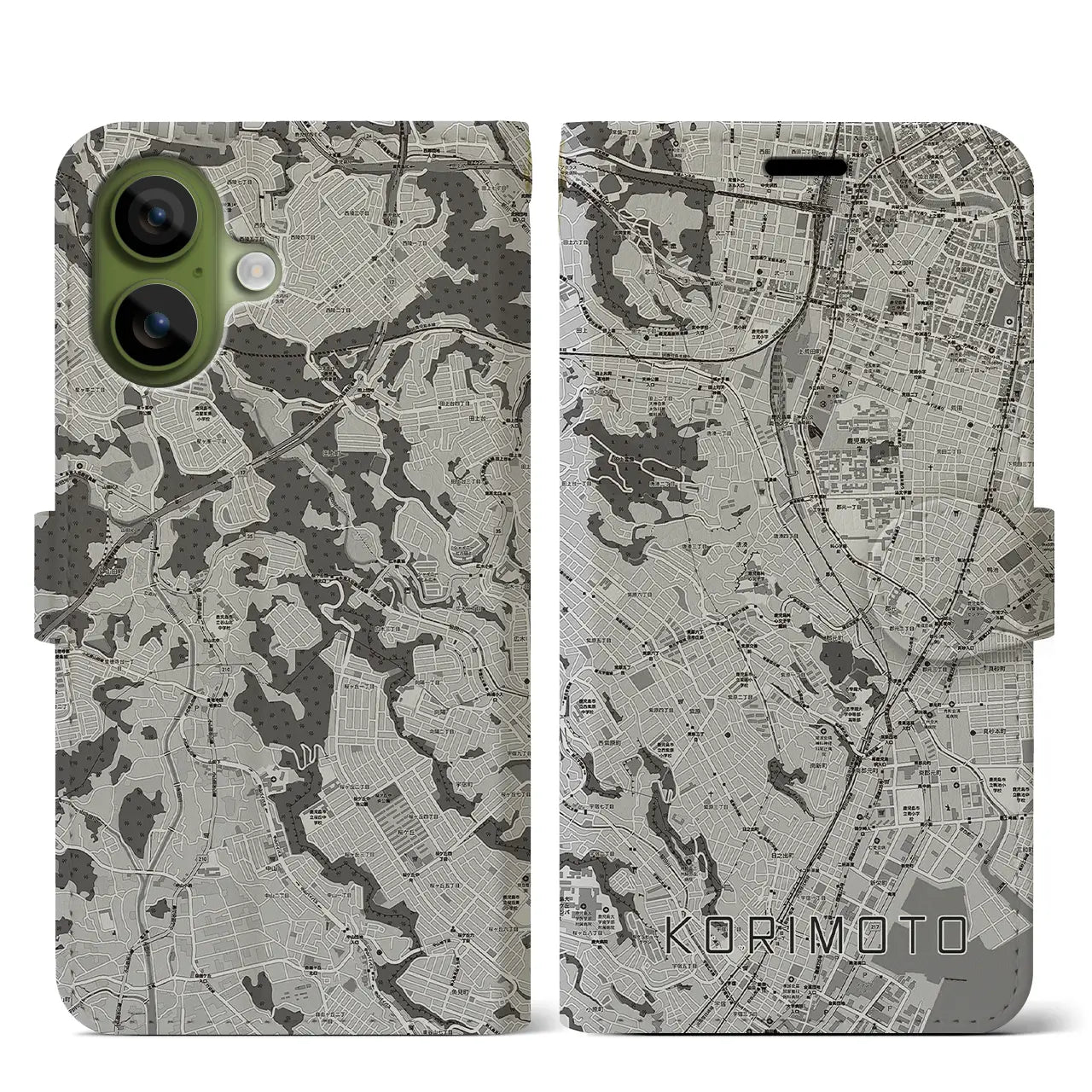 【郡元（鹿児島県）】地図柄iPhoneケース（手帳タイプ）