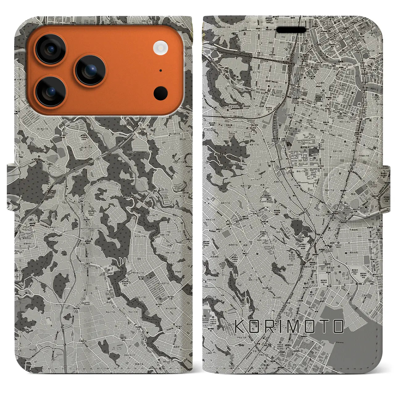 【郡元（鹿児島県）】地図柄iPhoneケース（手帳タイプ）