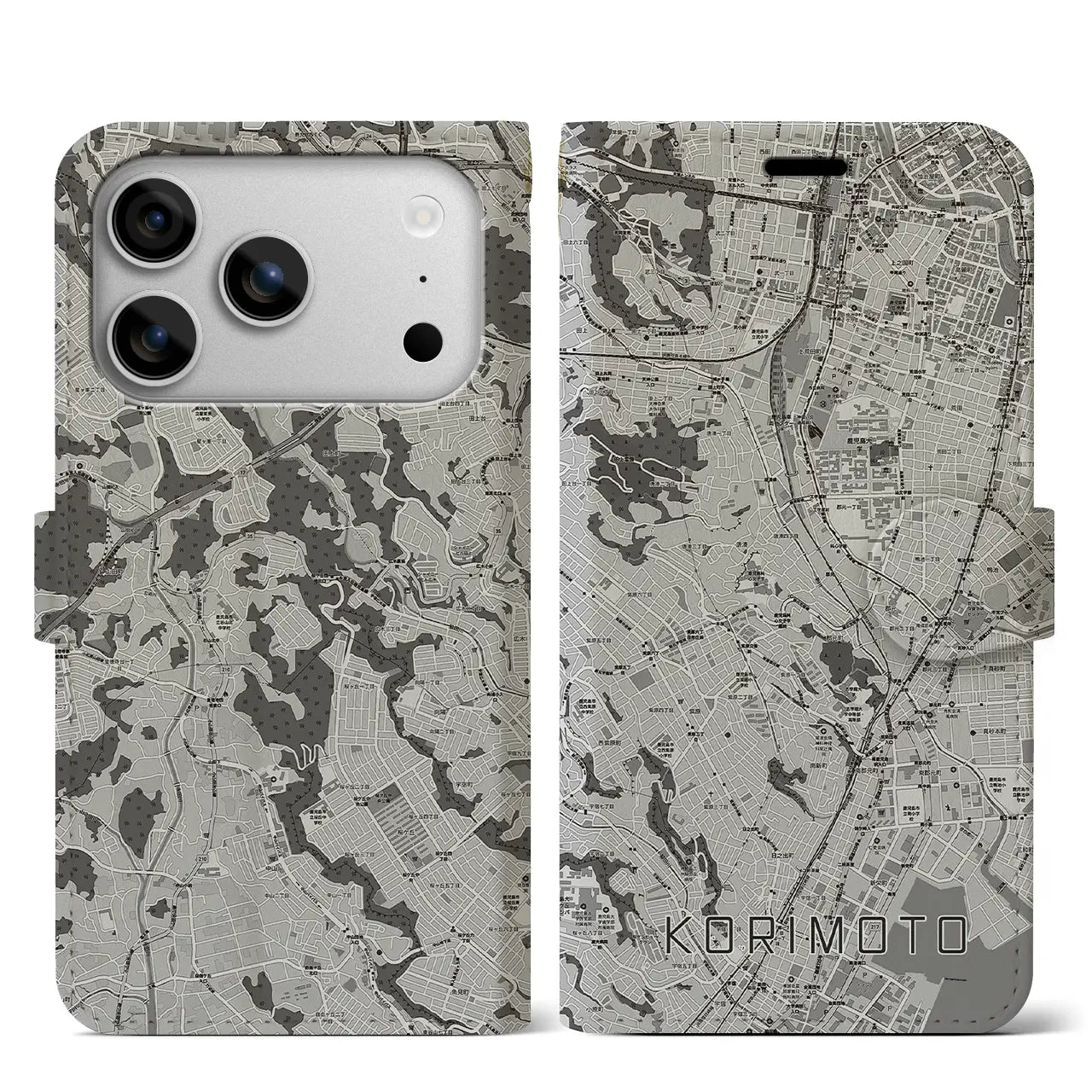 【郡元（鹿児島県）】地図柄iPhoneケース（手帳タイプ）