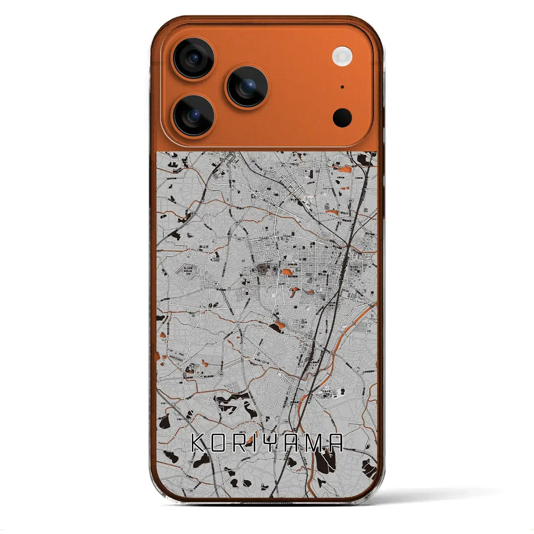 【郡山(福島県)】地図柄iPhoneケース(クリアタイプ)モノトーン・iPhone 17 Pro Max 用