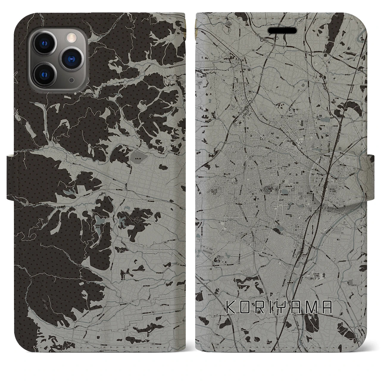 【郡山（福島県）】地図柄iPhoneケース（手帳タイプ）