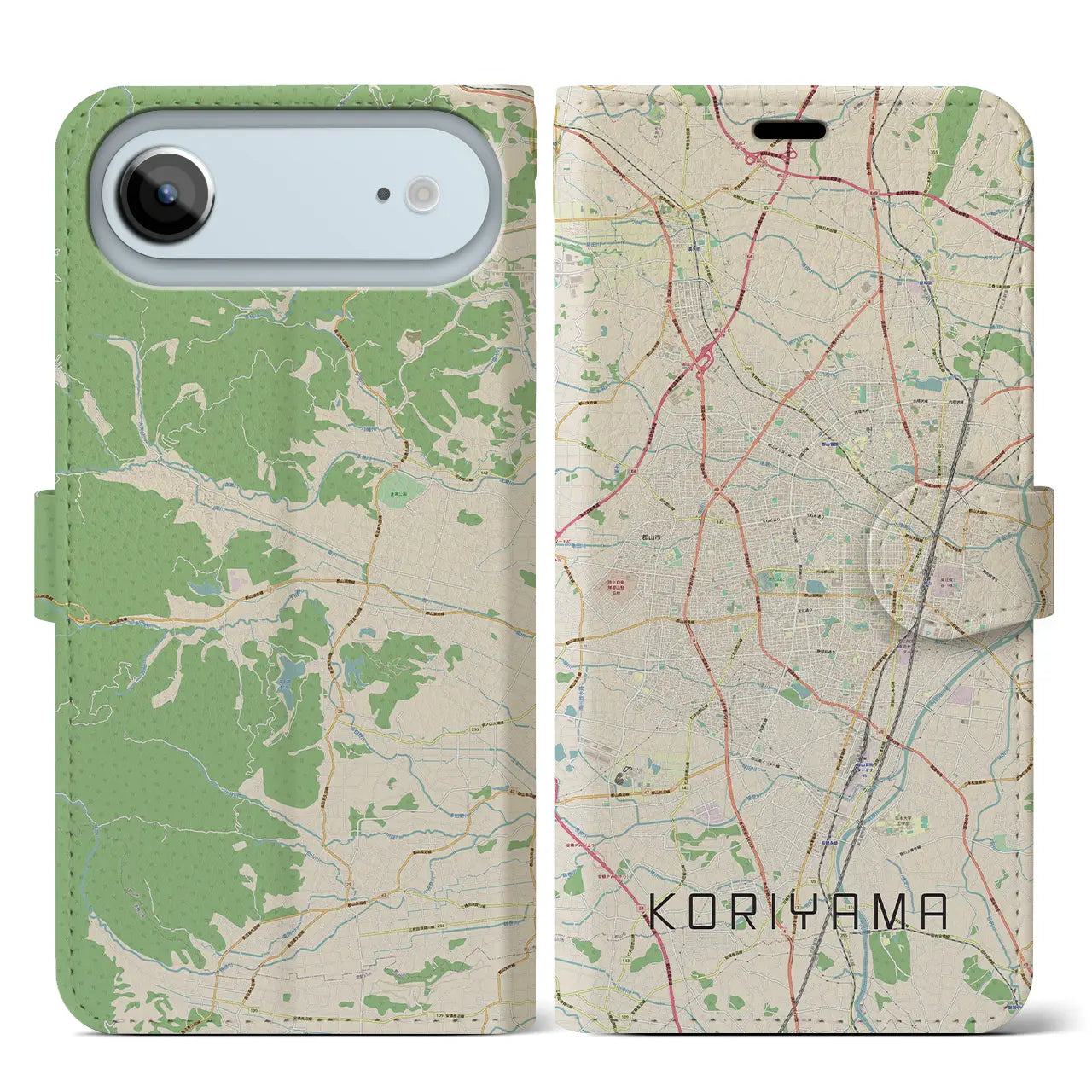 【郡山（福島県）】地図柄iPhoneケース（手帳タイプ）