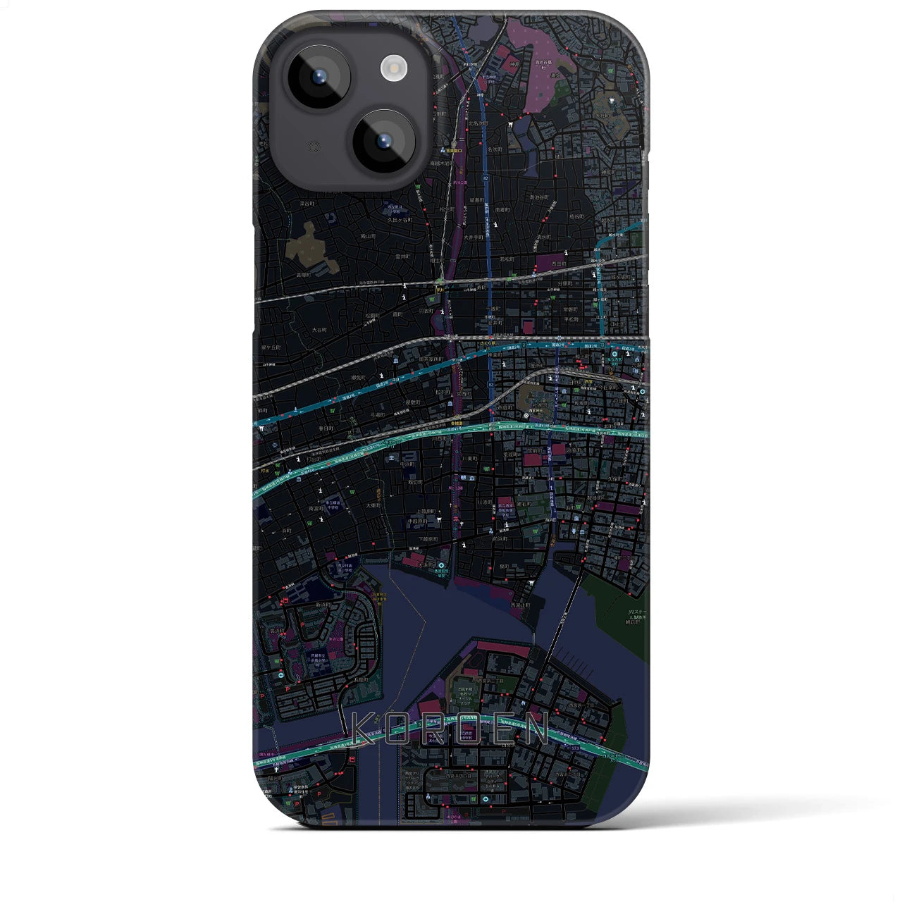 【香櫨園（兵庫県）】地図柄iPhoneケース（バックカバータイプ）