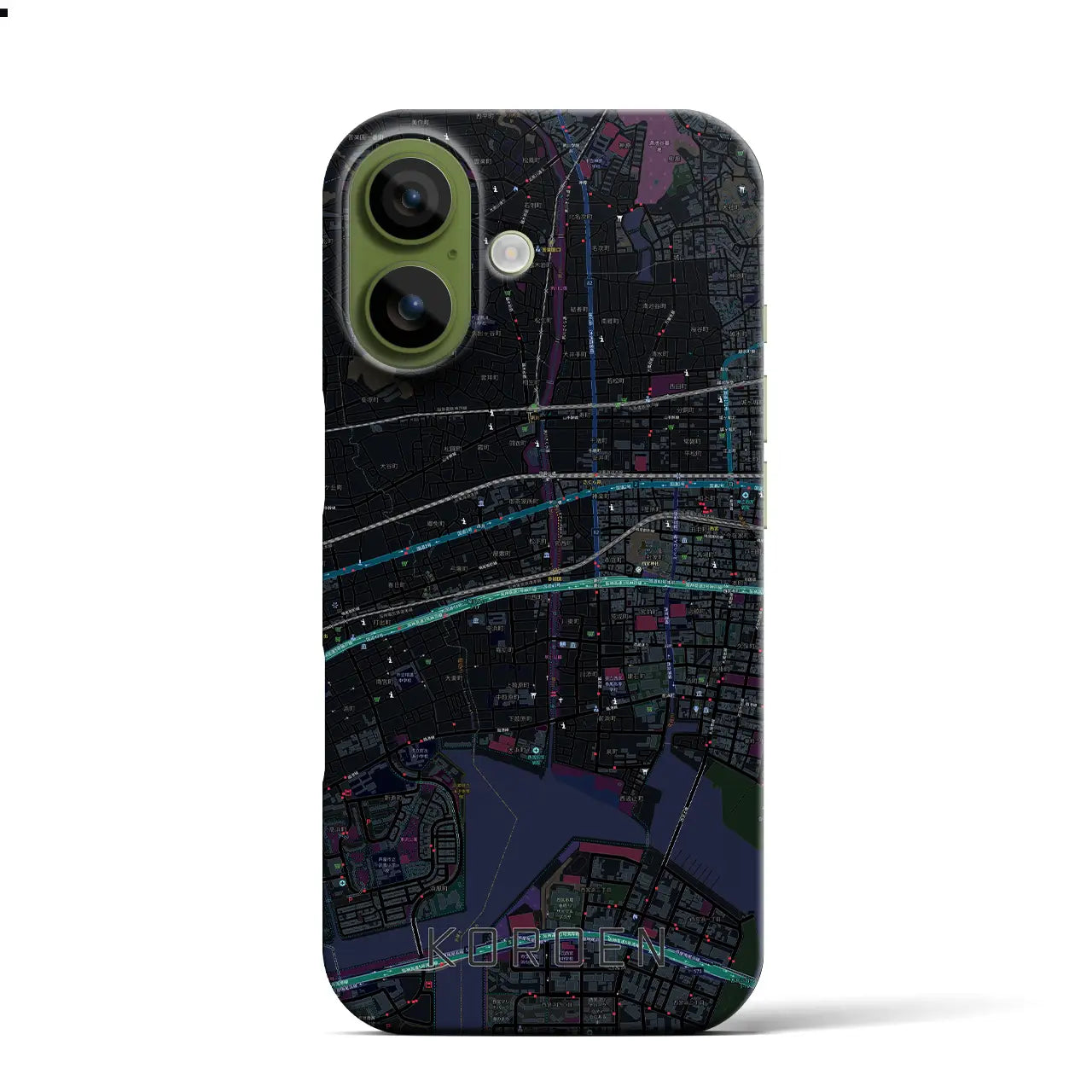 【香櫨園（兵庫県）】地図柄iPhoneケース（バックカバータイプ）