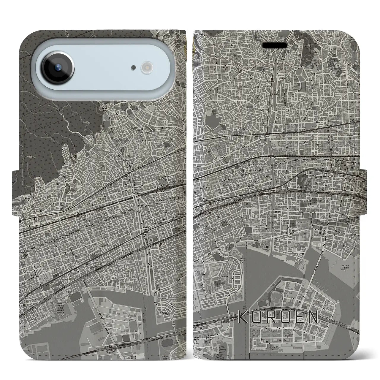 【香櫨園（兵庫県）】地図柄iPhoneケース（手帳タイプ）